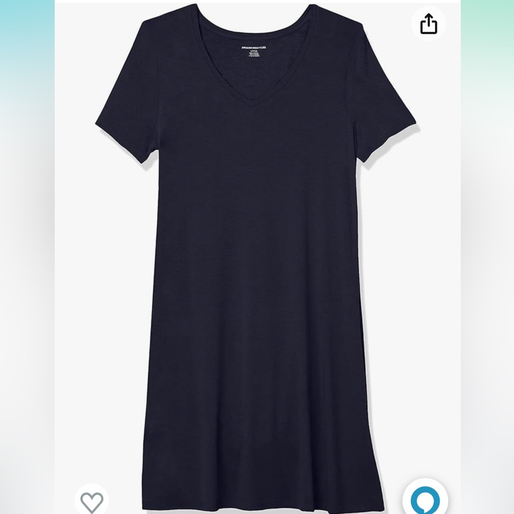 Amazon Essentials Women's Regular Short-Sleeve v-Neck Swing Dress, Size XL